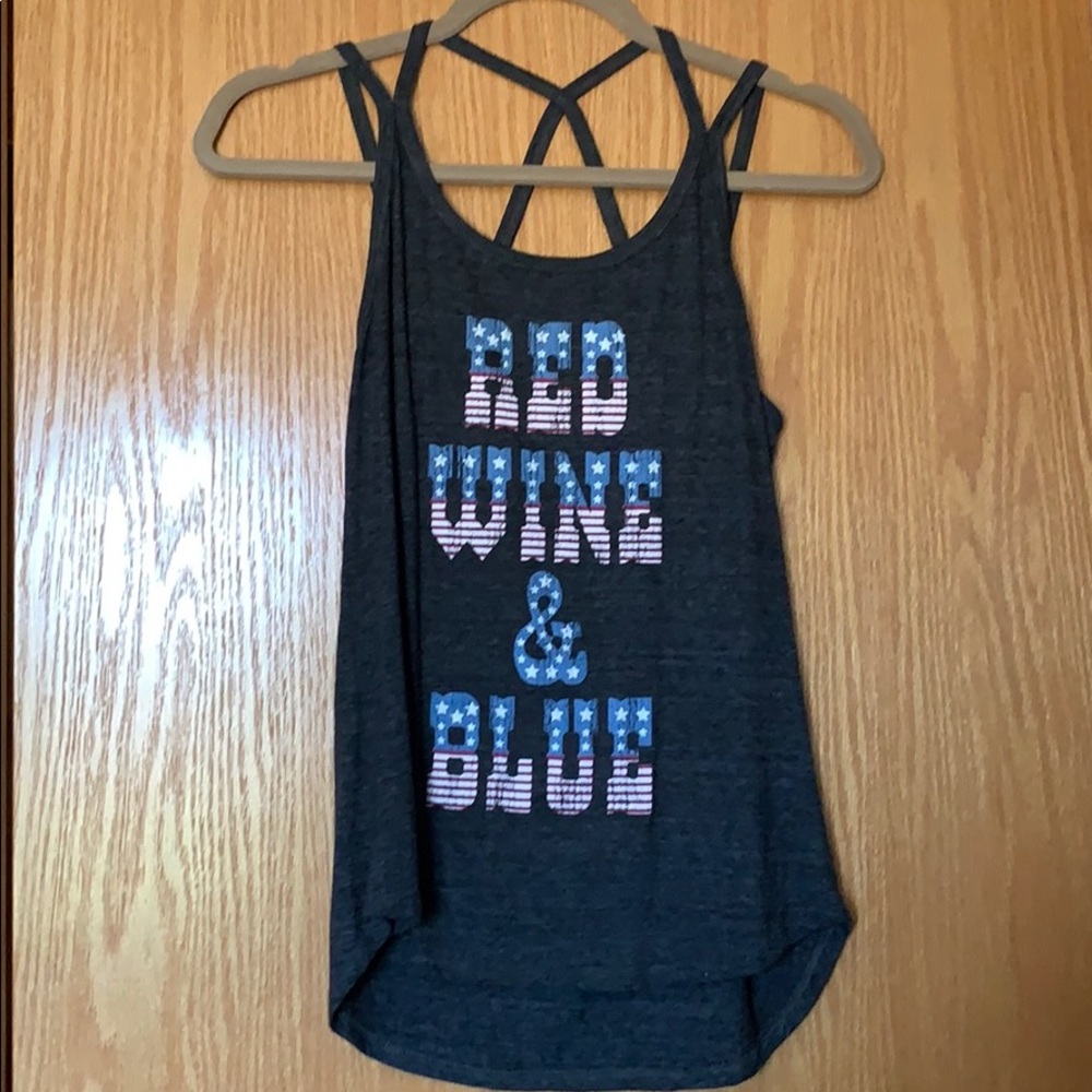 Red wine and blue tank